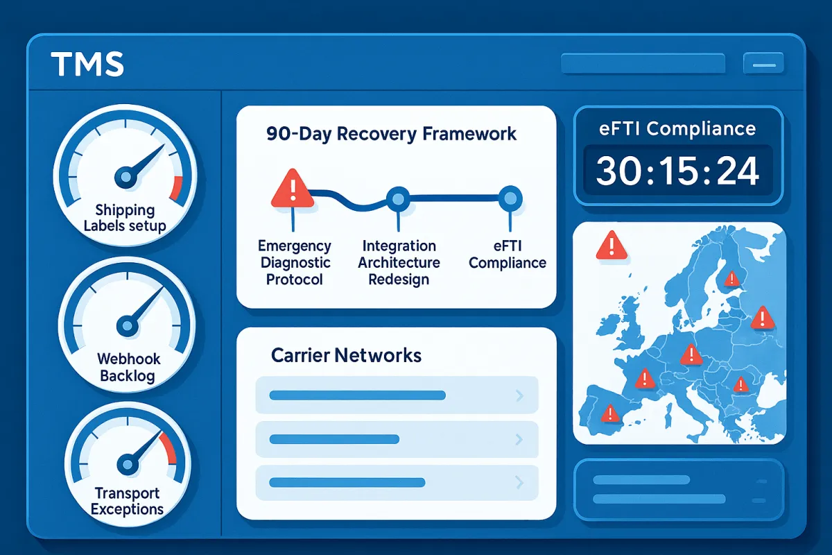 ERP-TMS Integration Stabilization: The 90-Day Recovery Framework That Prevents 80% of Implementation Failures While Meeting eFTI Compliance Deadlines