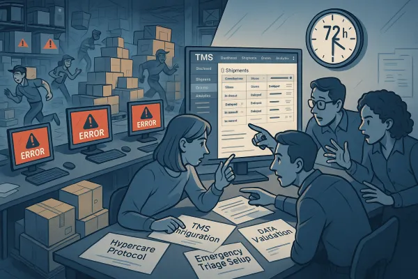 TMS Post Go-Live Stabilization: The 72-Hour Hypercare Protocol That Prevents 75% of Implementation Failures